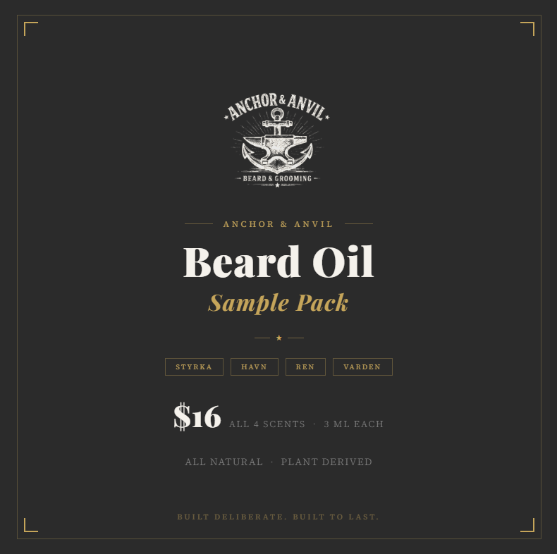 Beard Oil Sample Pack
